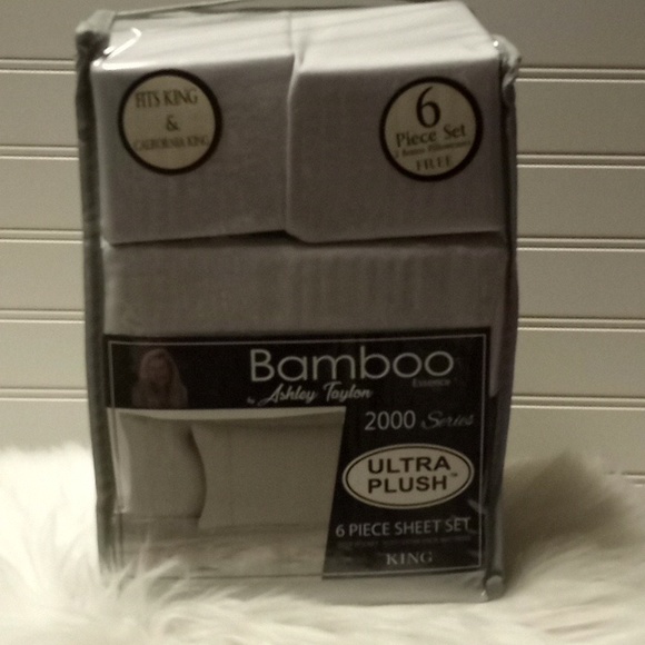 Bamboo Essence King Size Light Gray- 6 Piece Sheet Set - Picture 10 of 10